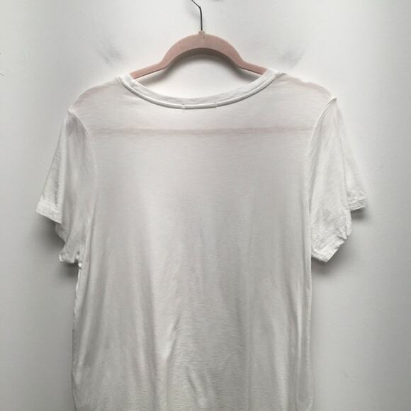 Marine Layer Women White Solid Crew Neck Long Sleeve Relaxed Fit Swing T-Shirt L - Picture 4 of 7